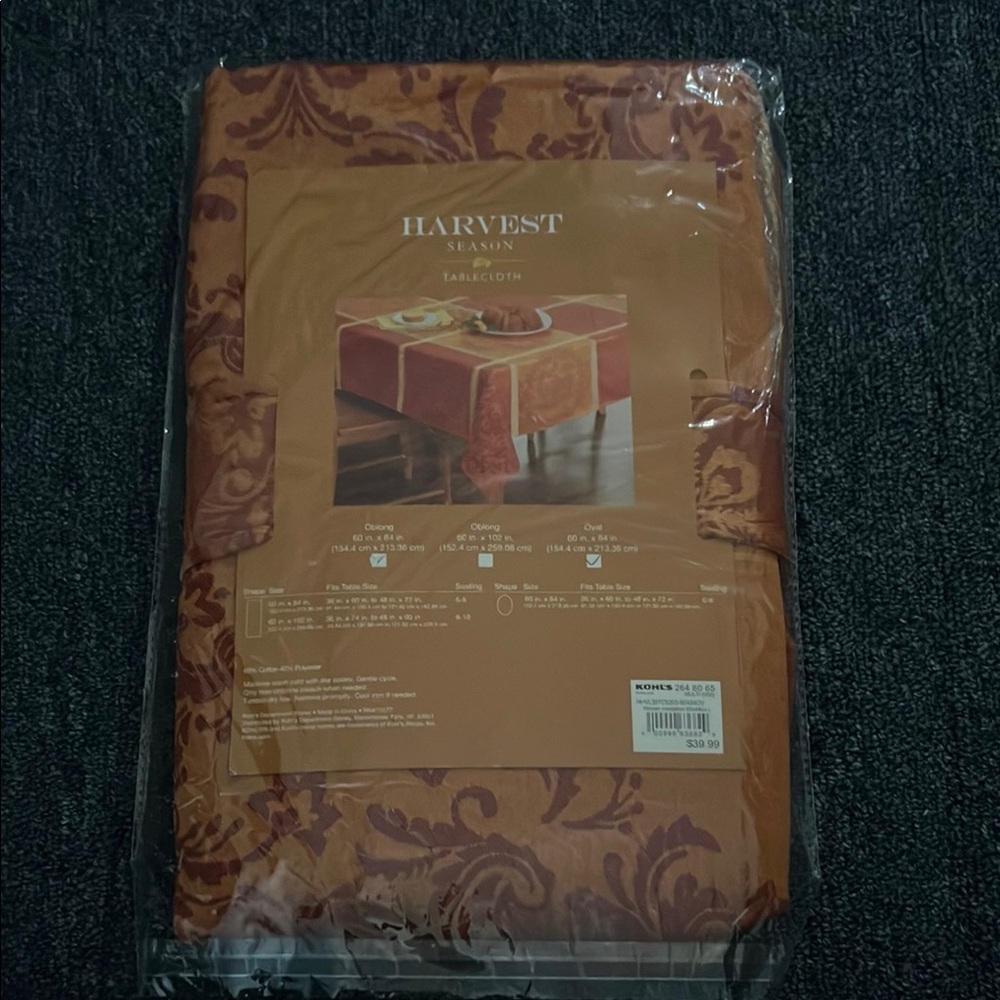 Harvest Seasons Orange Tablecloth